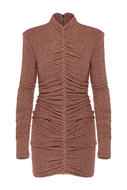 Brown knitted dress with drapery