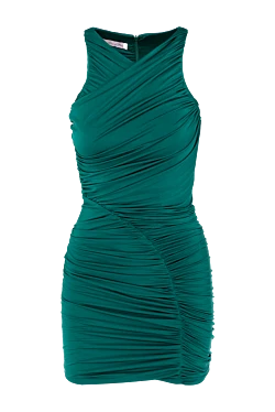 Green knitted dress with drapery