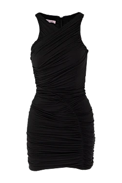 Black knitted dress with drapery