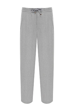 Men's gray trousers with wool tie
