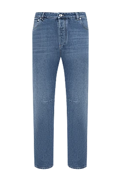 Чоловічі джинси Stonewash зі складками на колінах сині