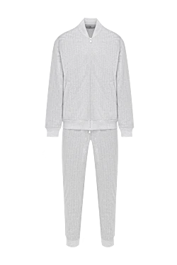 Gray men's tracksuit with zipper