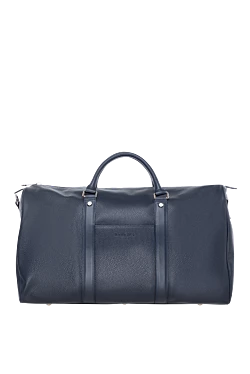 Blue crocodile leather travel bag