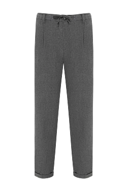 Men's gray trousers with pintucks