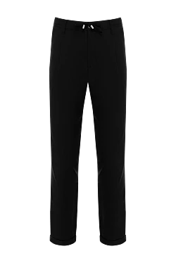 Men's black trousers with pintucks and cuffs