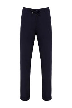 Men's blue trousers with drawstrings