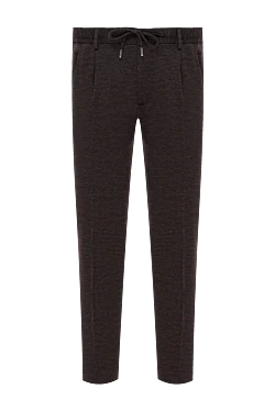 Men's gray wool trousers with pintucks