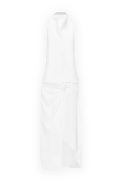 White off-shoulder skirt suit