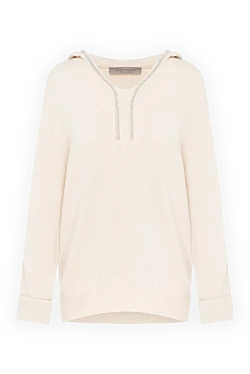 Women's beige hoodie with hood