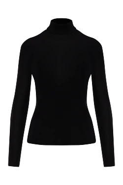 Women's black cashmere and silk golf