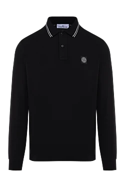 Polo long sleeve men's black with logo