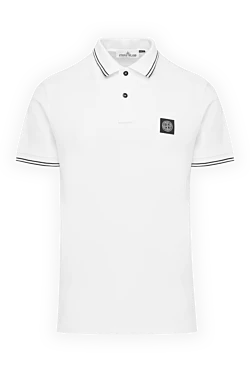 White men's polo with logo