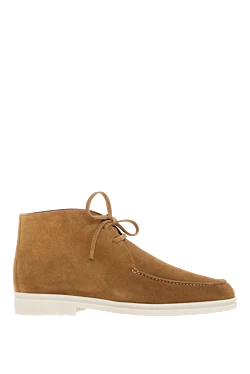 Desert boots suede brown on white sole men's