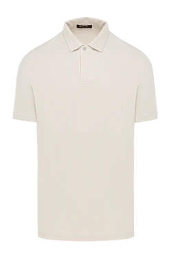 Men's gray cotton and silk polo