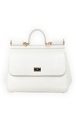 Large Sicily calfskin bag white