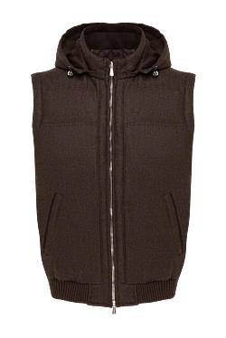 Жилет чоловічий коричневий з кашеміром.