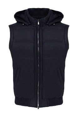 Синій кашеміровий жилет чоловічий на блискавці