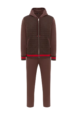 Brown men's cotton sports suit