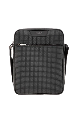 Shoulder bag in Stepan finish gray for men