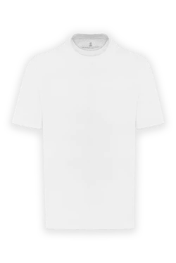 White men's T-shirt with cotton trim