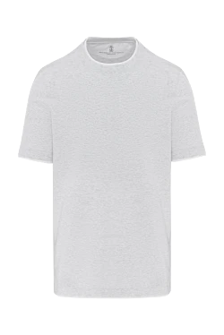 Men's gray cotton T-shirt with edging