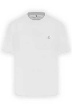 White men's T-shirt with layered details