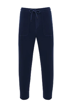 Ribbed cotton joggers for men blue