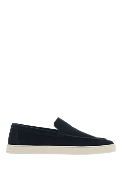 Нубукові лофери літні сині чоловічі