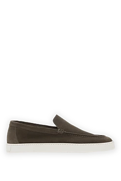 Чоловічі коричневі лофери із замші