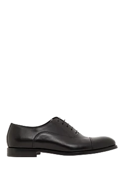 Чорні шкіряні оксфорди із захисним носком чоловічі