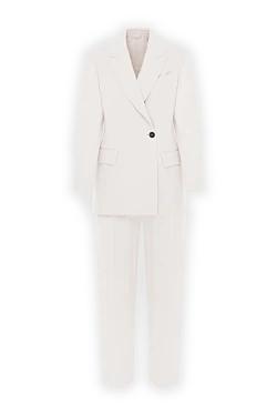 Suit made of comfortable viscose twill couture with Monil chain beige