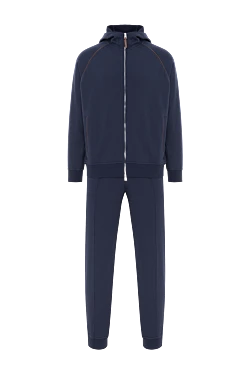Blue cotton tracksuit with hood