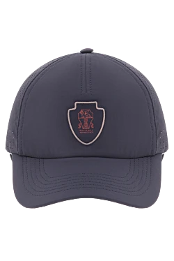 Stretch nylon baseball cap with logo blue