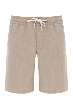 Men's Bermuda shorts, beige, made from a mixture of wool, silk and linen