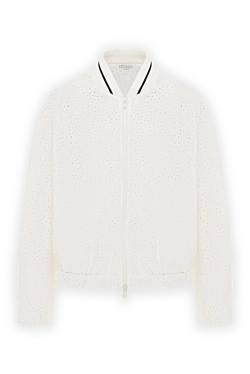 Білий бавовняний бомбер Broderie Anglaise жіночий