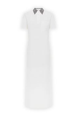 Monili white cotton polo dress with trim