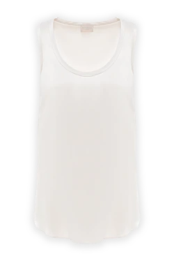 Reversible top made of elastic silk satin beige