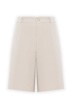 Men's Beige Cotton Bermuda Shorts