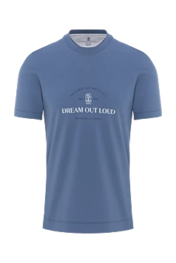 Blue Cotton Jersey T-Shirt with Dream Out Print