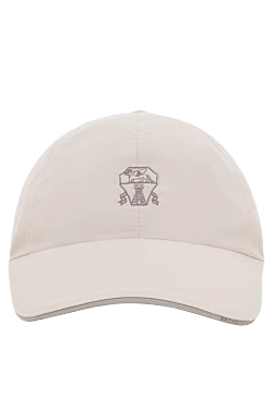 Baseball cap with embroidered logo white men's