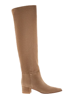 Сапоги Joelle Boot с круглым носком из замши с блочным каблуком бежевый