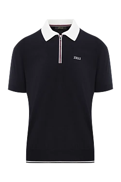 Поло на блискавці темно-синього кольору Zilli Golfз бавовни