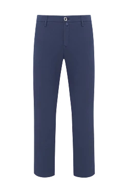 Men's blue stretch cotton lyocell trousers