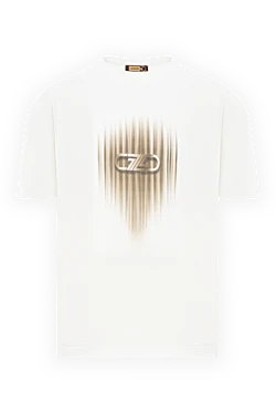 Біла футболка з бавовни з ефектом розмитого принта