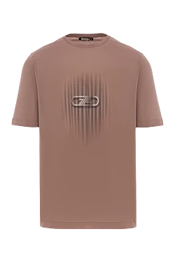 Футболка кавового відтінку з фірмовим знаком