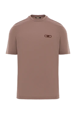 Футболка базова коричнева з контрастним брендингом