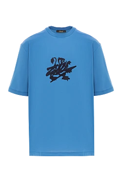 Бавовняна футболка з контрастним тисненим логотипом та символікою