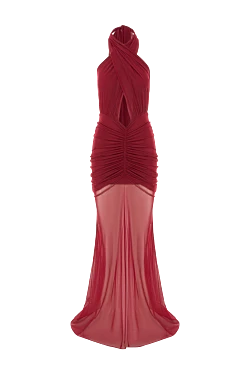 Сукня максі Forbidden із сітки у бордовому кольорі