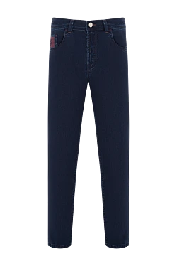 Джинсы тёмно-синего цвета с контрастной вышивкой