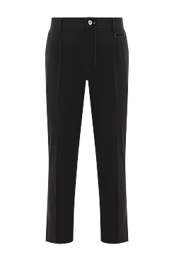 Men's trousers of a strict silhouette made of thick black wool